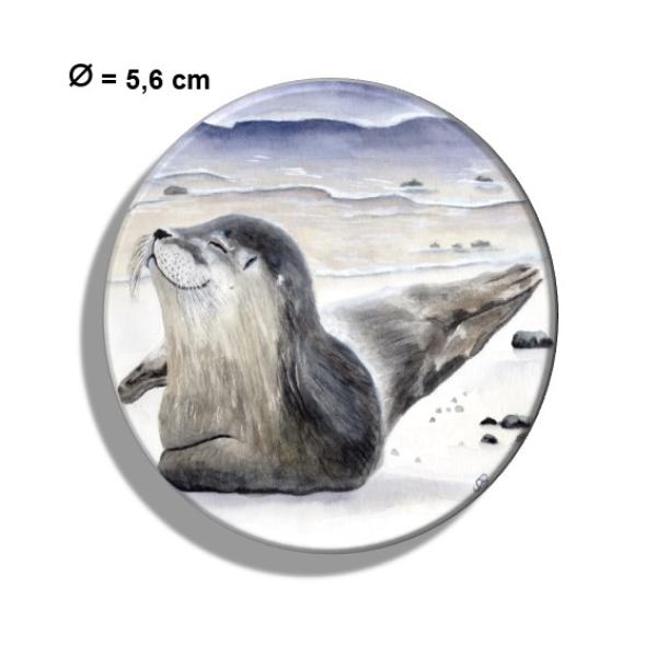Fridge magnet with bottle opener  Watercolor Maritime Art Print Seal Denmark North Sea Baltic Sea